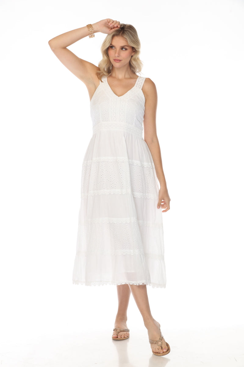 White 100% Cotton Maxi Dress