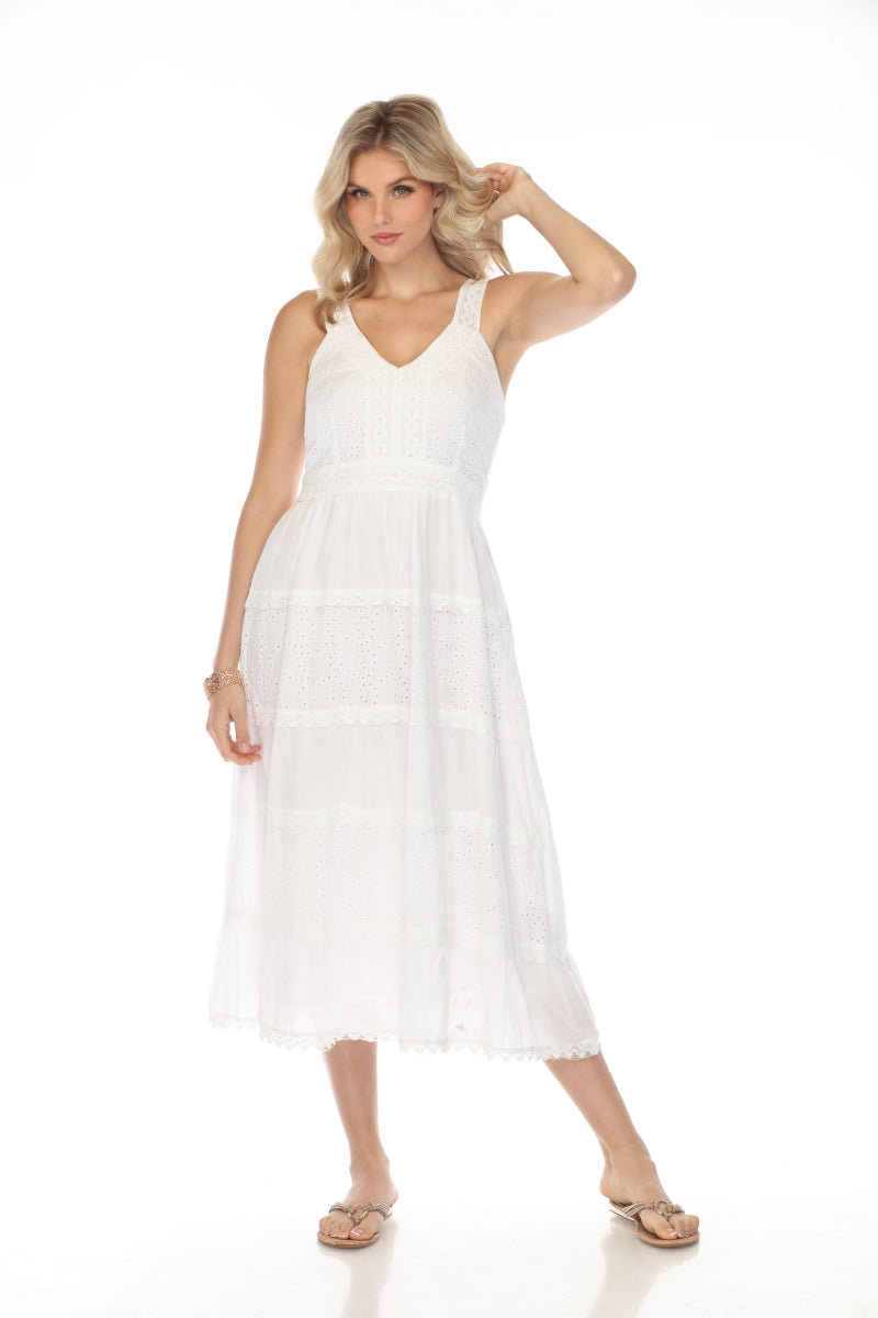 White 100% Cotton Maxi Dress