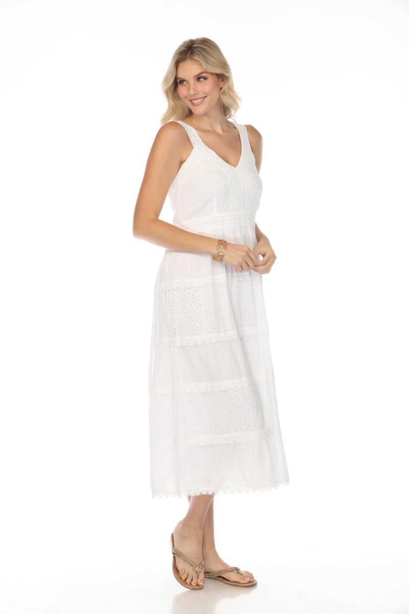 White 100% Cotton Maxi Dress