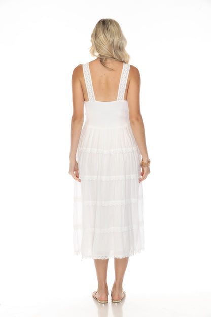 White 100% Cotton Maxi Dress