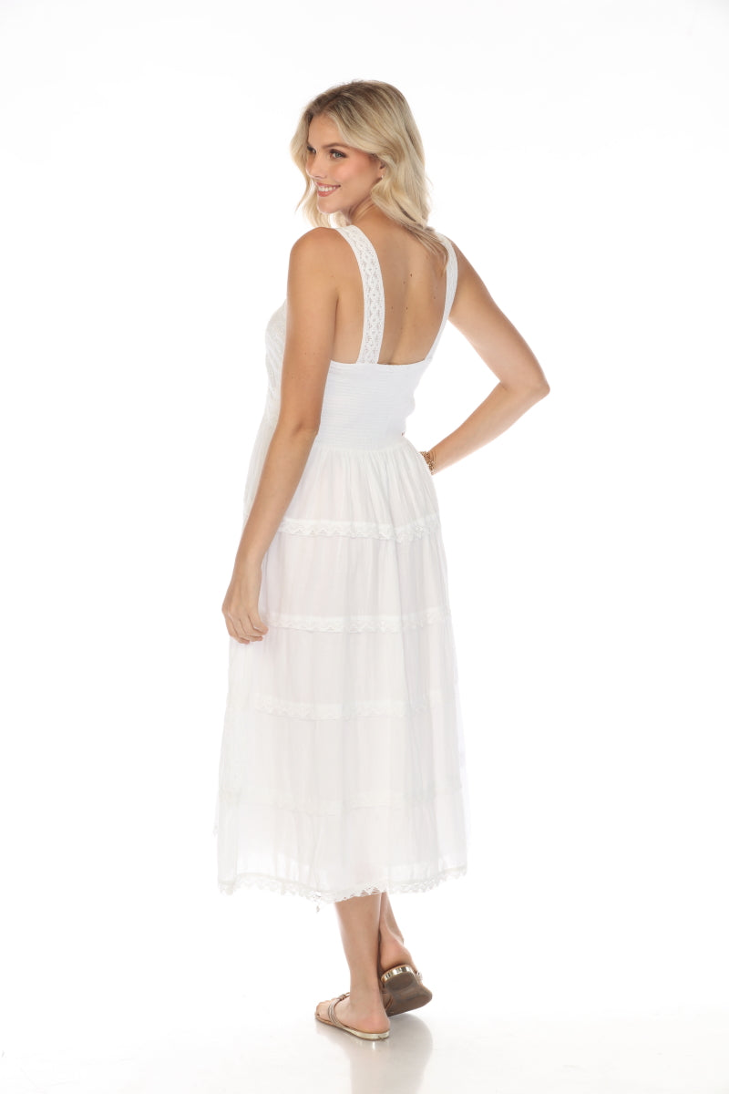 White 100% Cotton Maxi Dress