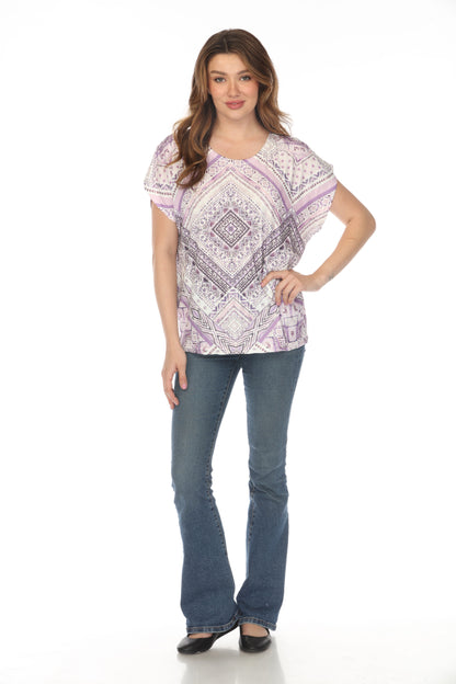 Lavender Luxe Geometric Glam Top