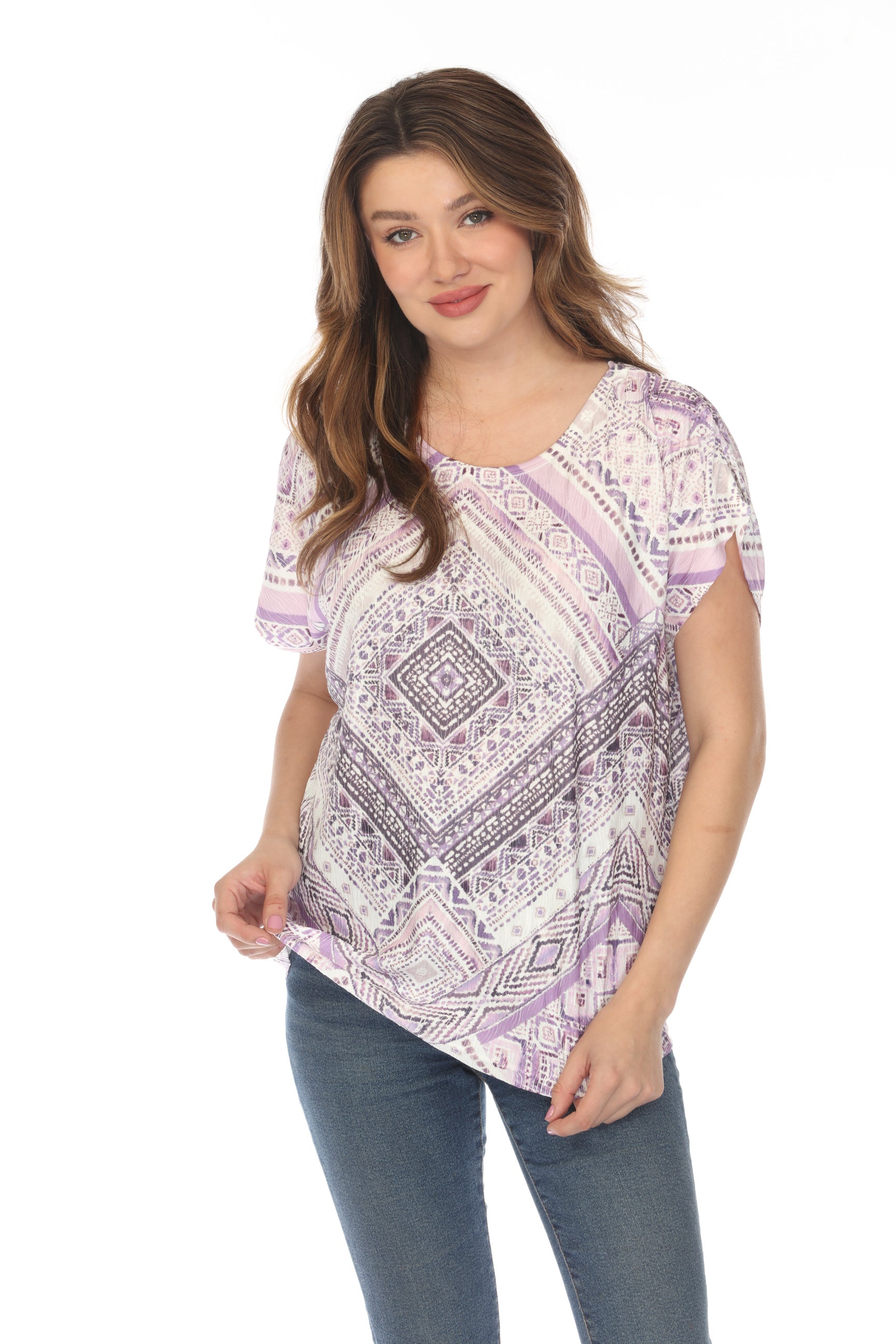 Lavender Luxe Geometric Glam Top