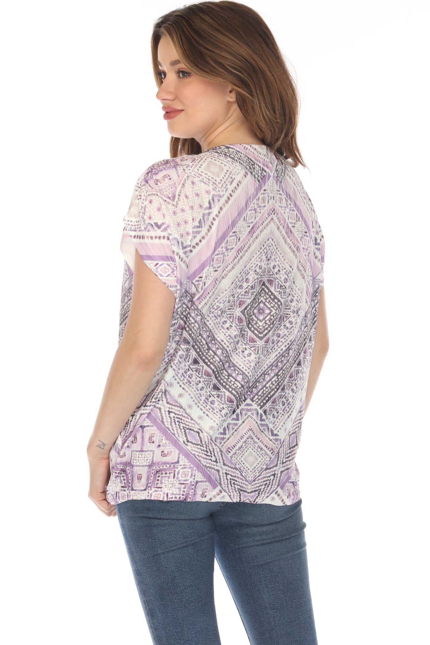 Lavender Luxe Geometric Glam Top