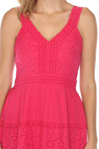 Fuchsia 100% Cotton maxi dress