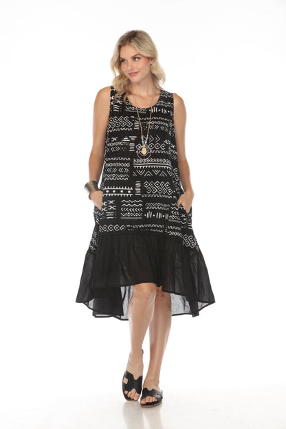 Black & White Block Print Pockets Dress