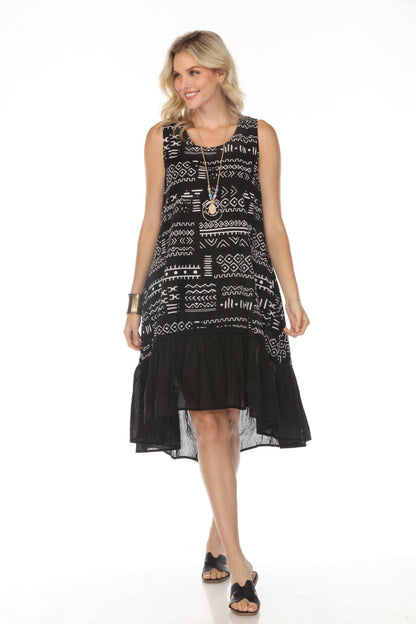 Black & White Block Print Pockets Dress