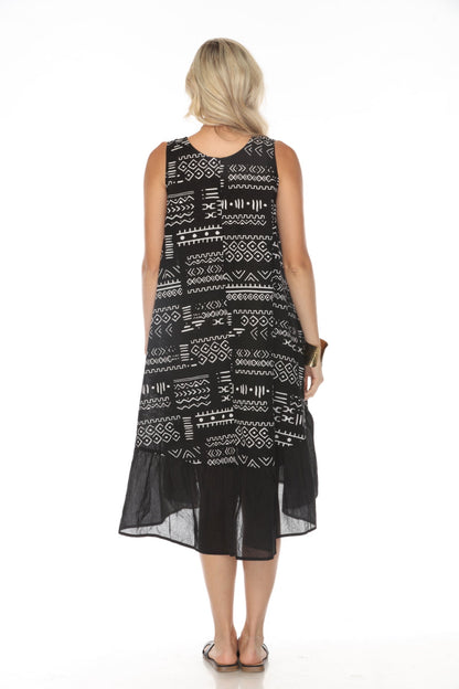Black & White Block Print Pockets Dress