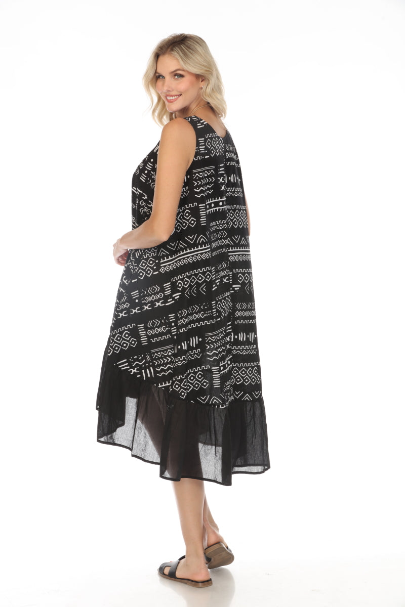 Black & White Block Print Pockets Dress