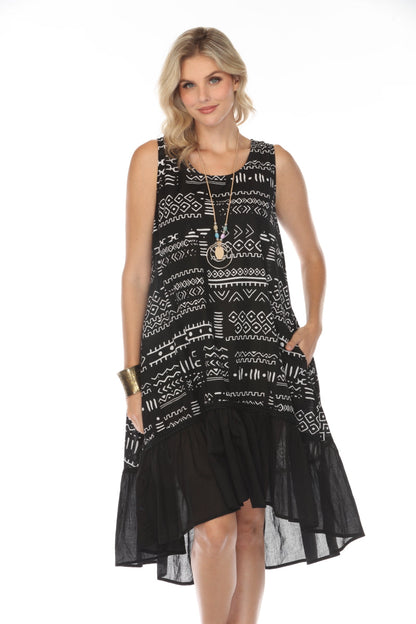 Black & White Block Print Pockets Dress