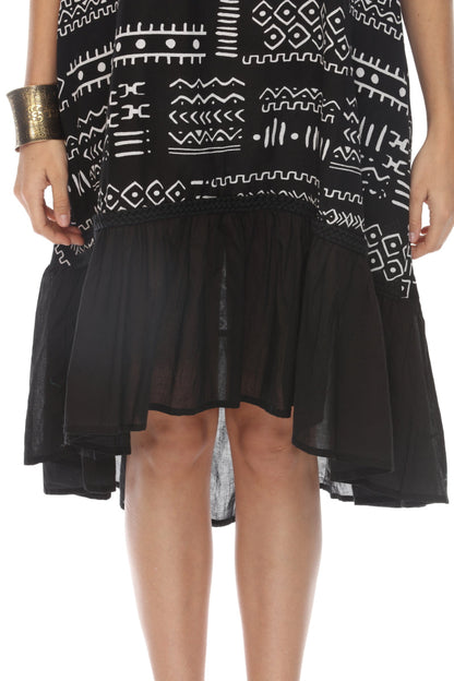 Black & White Block Print Pockets Dress