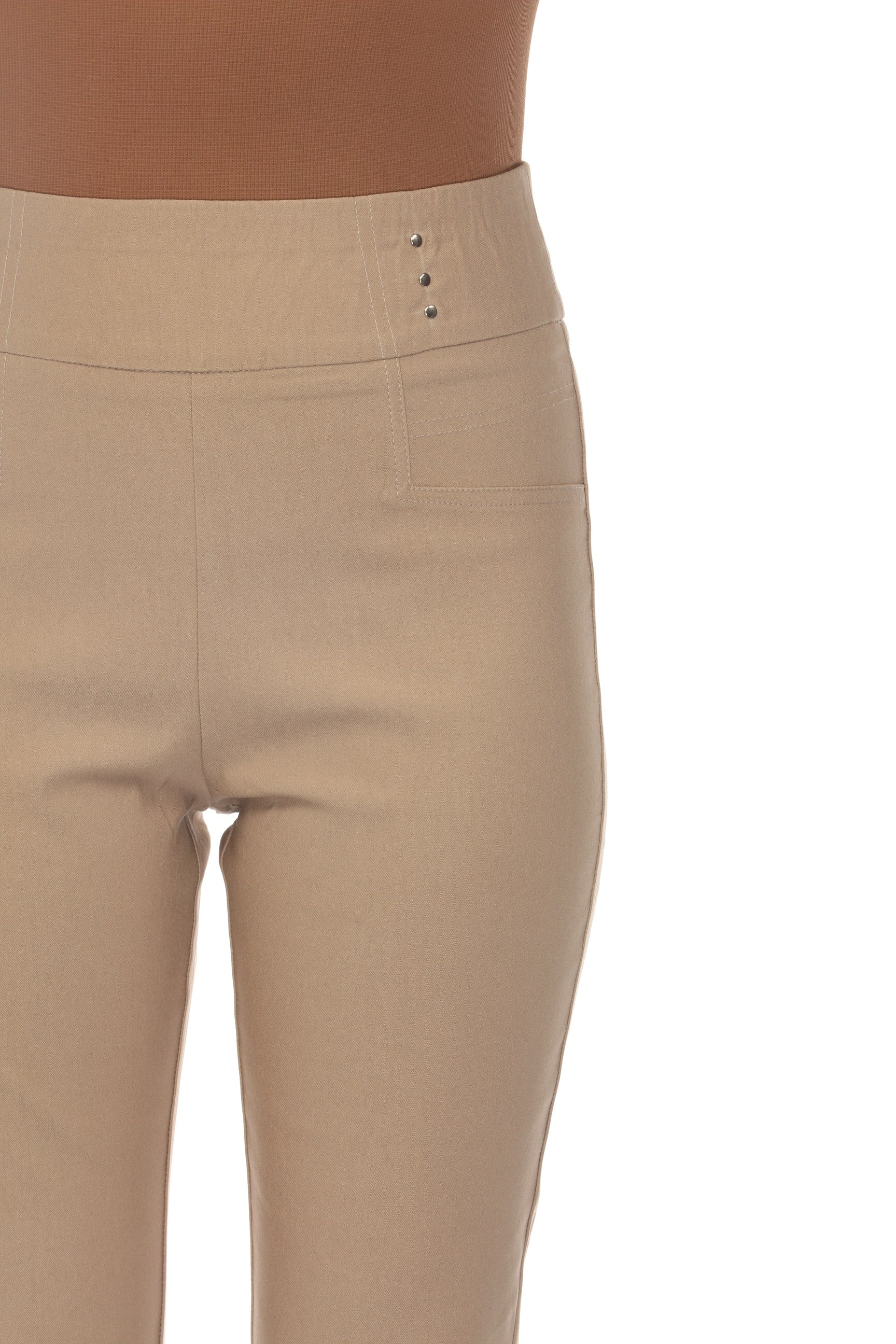 Beige Stretchable Capri