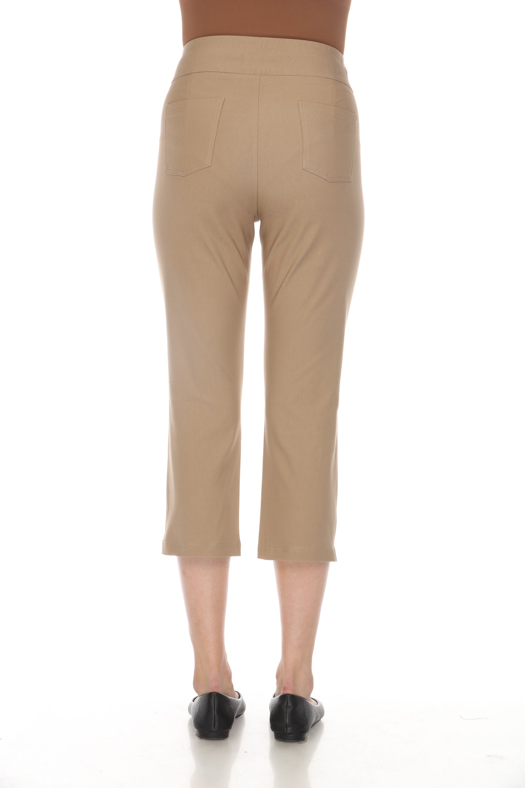 Beige Stretchable Capri