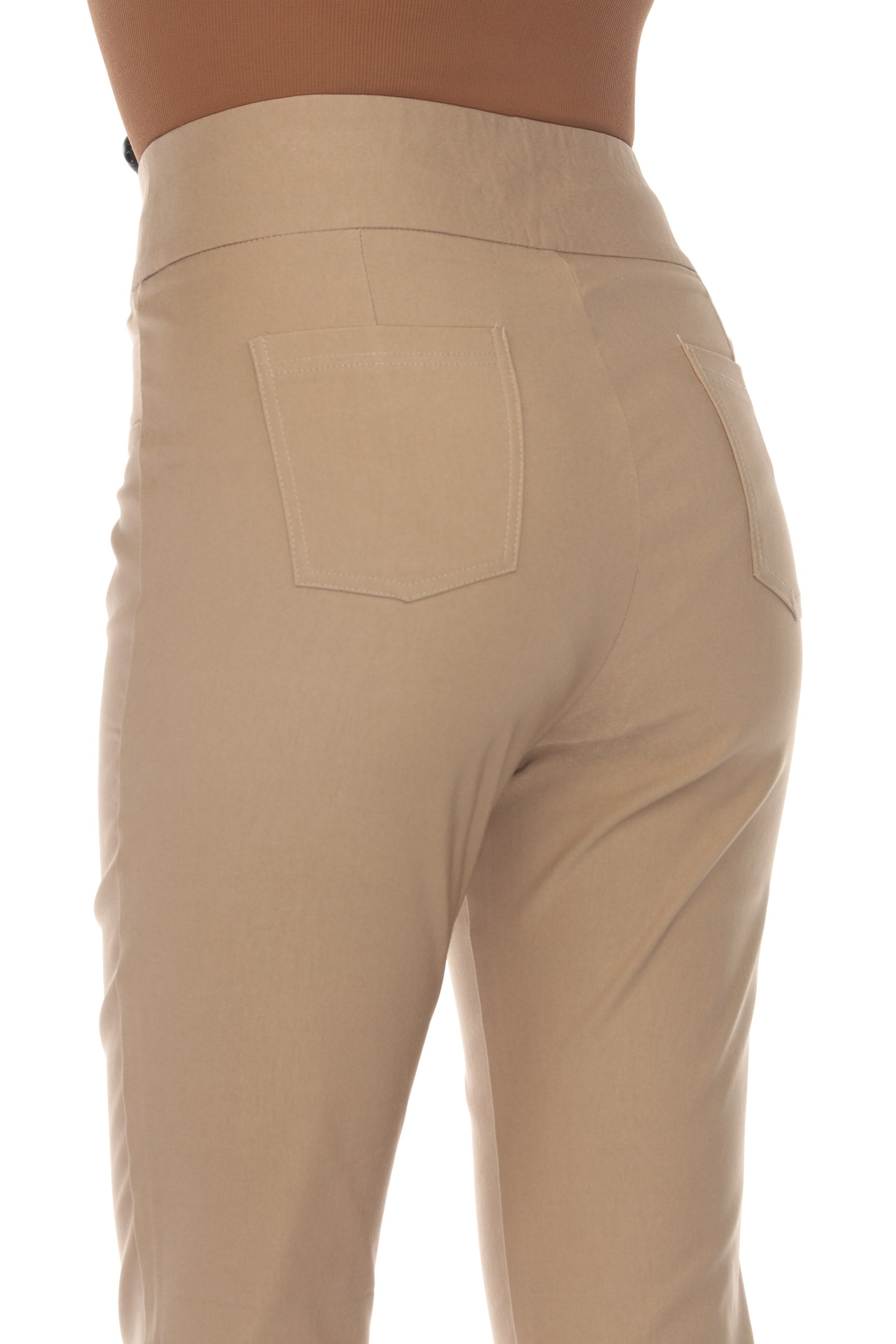 Beige Stretchable Capri