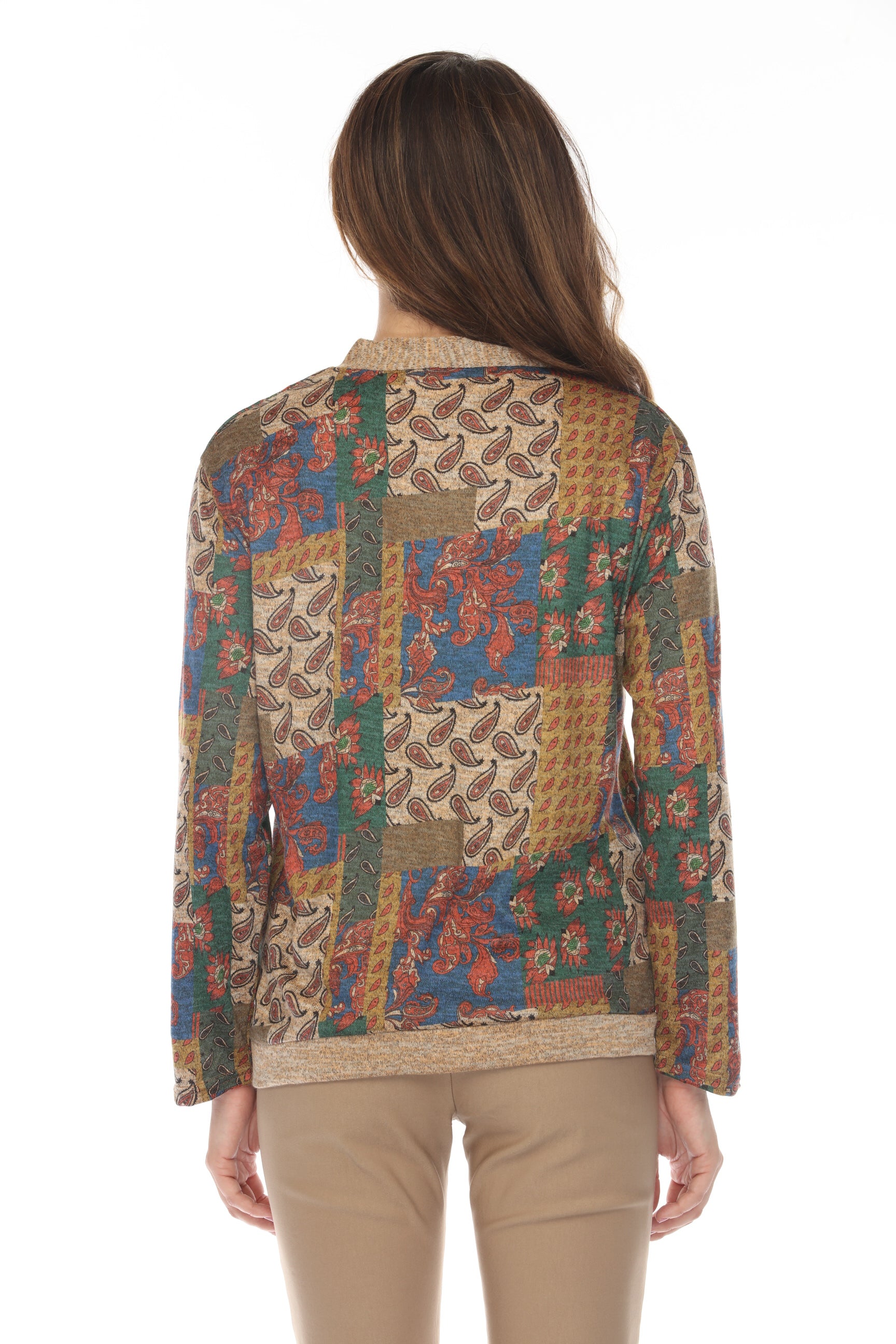 Nature Print Button Up Cardigan