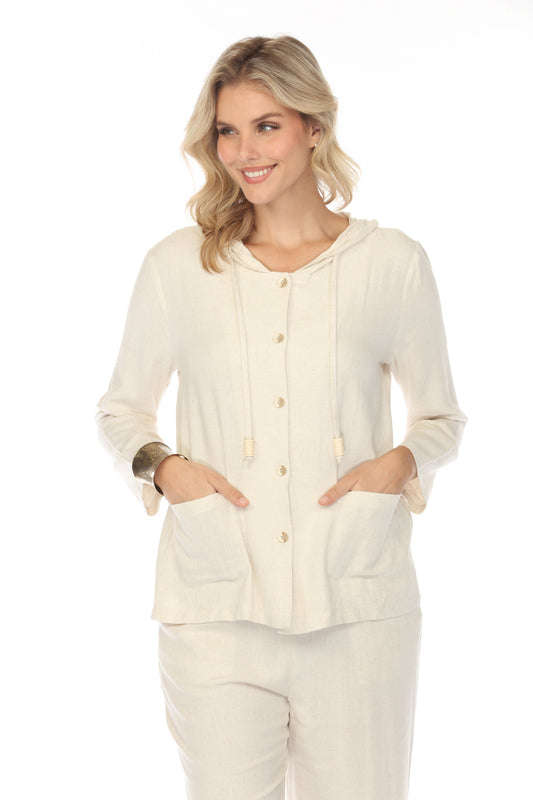 Hooded Button Pocket Sweater