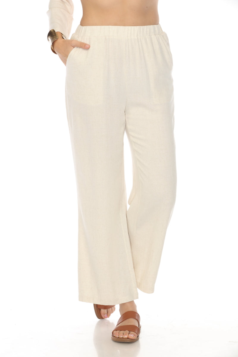 Natural Elastic Pant With Pockets