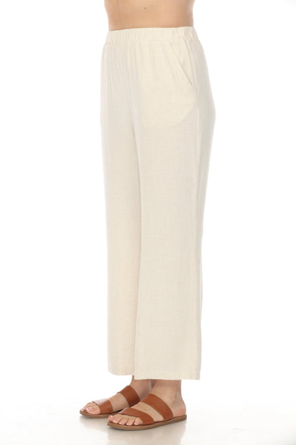 Natural Elastic Pant With Pockets