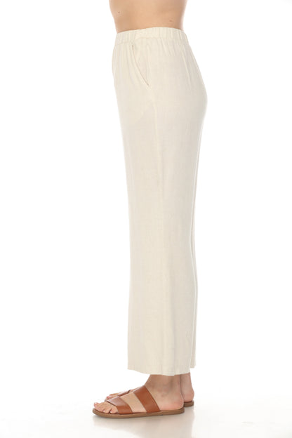 Natural Elastic Pant With Pockets