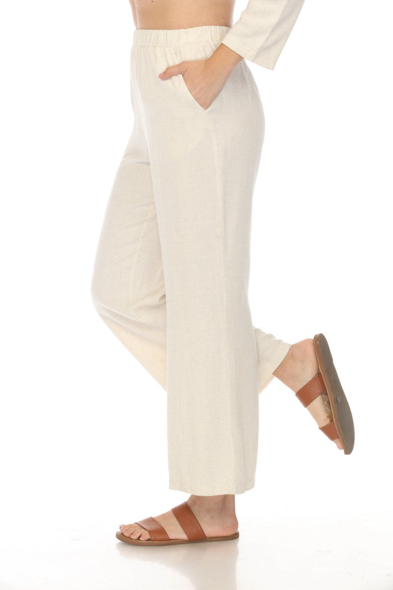 Natural Elastic Pant With Pockets