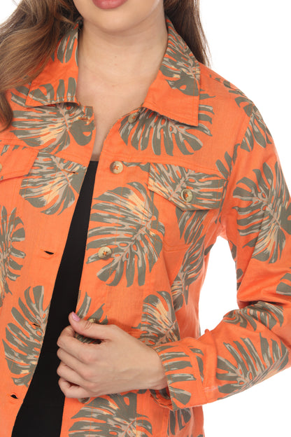 Orange Leaf 100% Cotton Jacket