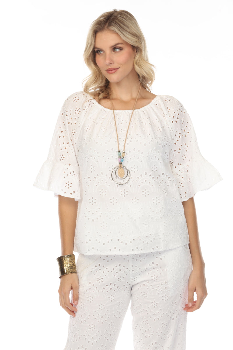 White 100% Cotton Off Shoulder Top