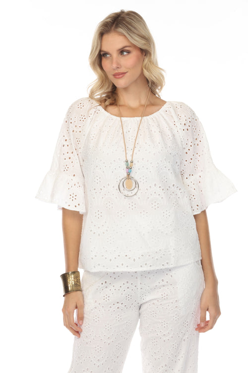 White 100% Cotton Off Shoulder Top