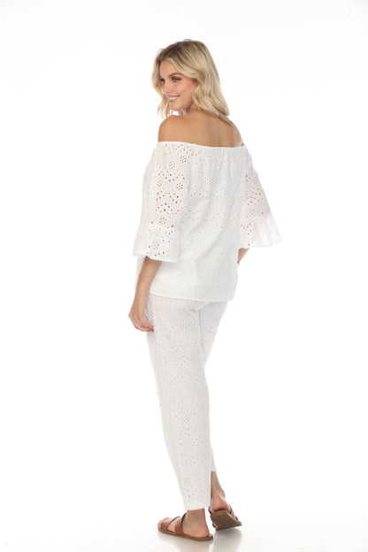 White 100% Cotton Off Shoulder Top