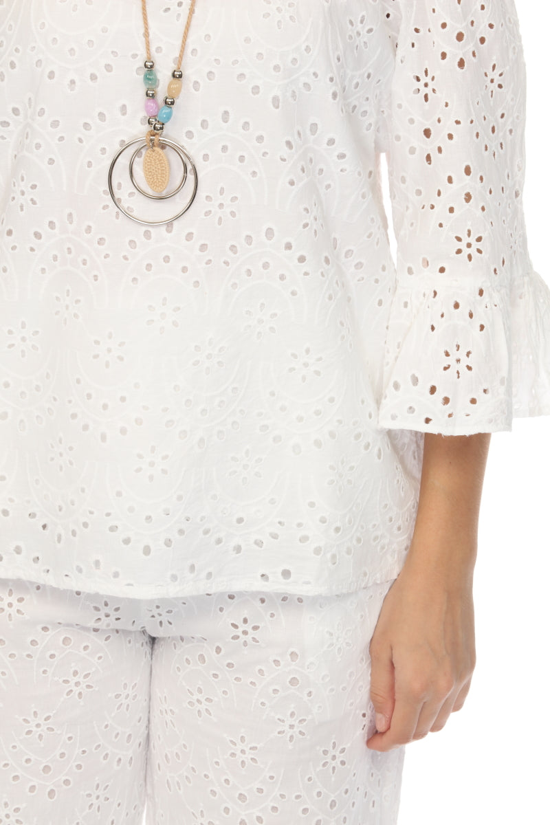 White 100% Cotton Off Shoulder Top