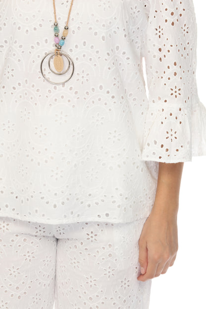 White 100% Cotton Off Shoulder Top