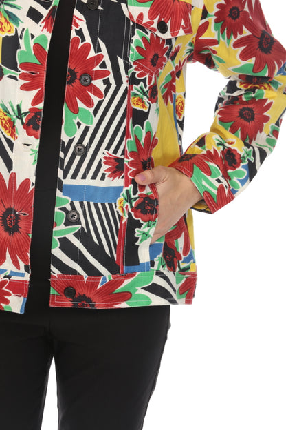 Black Multi 100% Cotton Jacket
