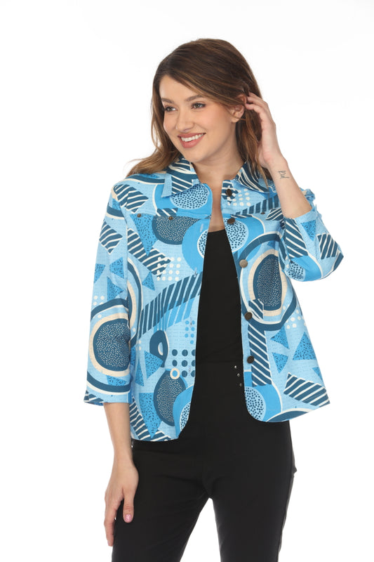 Blue Abstract 100% Cotton Jacket