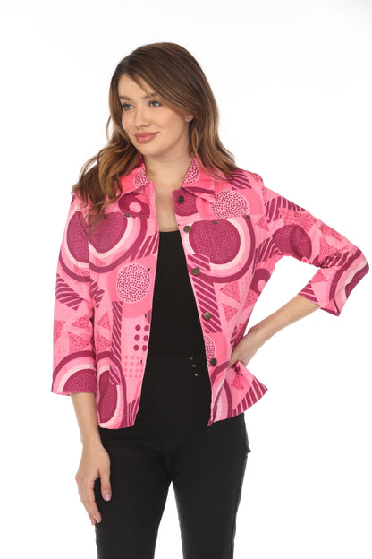 Pink Abstract 100 % Cotton Jacket