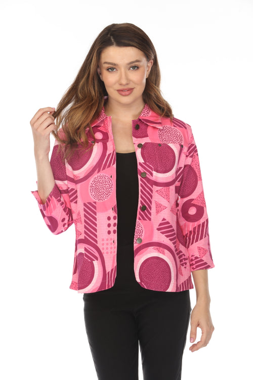 Pink Abstract 100 % Cotton Jacket