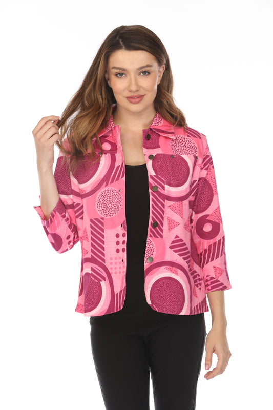 Pink Abstract 100 % Cotton Jacket
