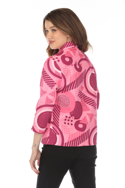 Pink Abstract 100 % Cotton Jacket