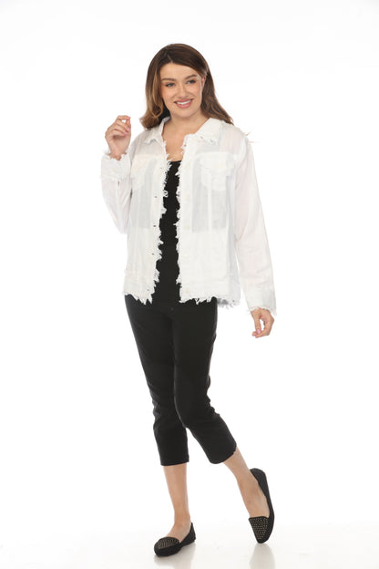 White Fringed 100% Cotton Jacket