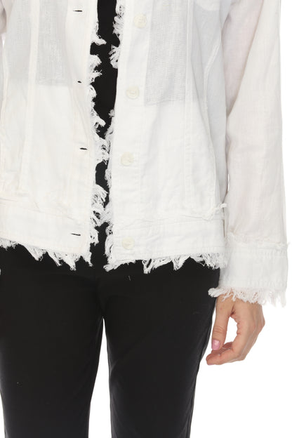 White Fringed 100% Cotton Jacket