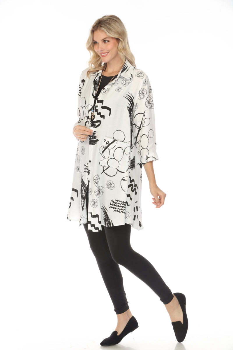 White and Black Abstract Light Jacket