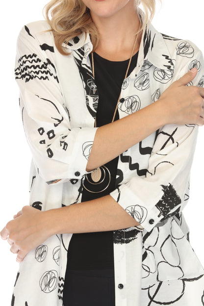 White and Black Abstract Light Jacket
