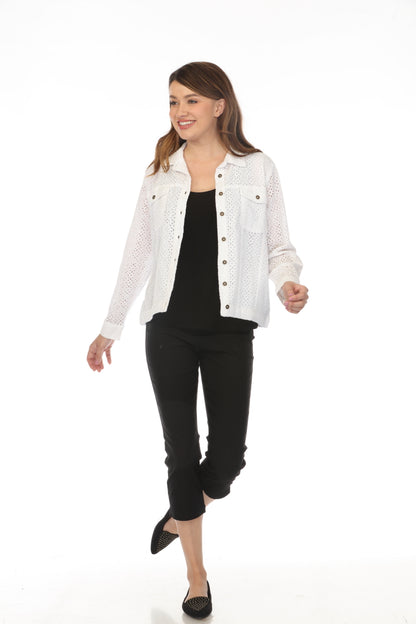Textured Collared Jacket with Pockets