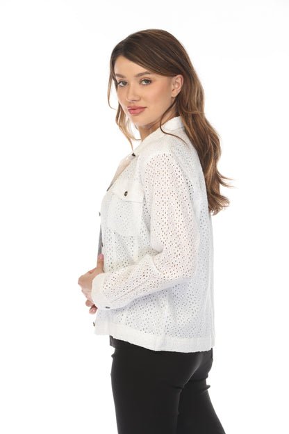 Textured Collared Jacket with Pockets