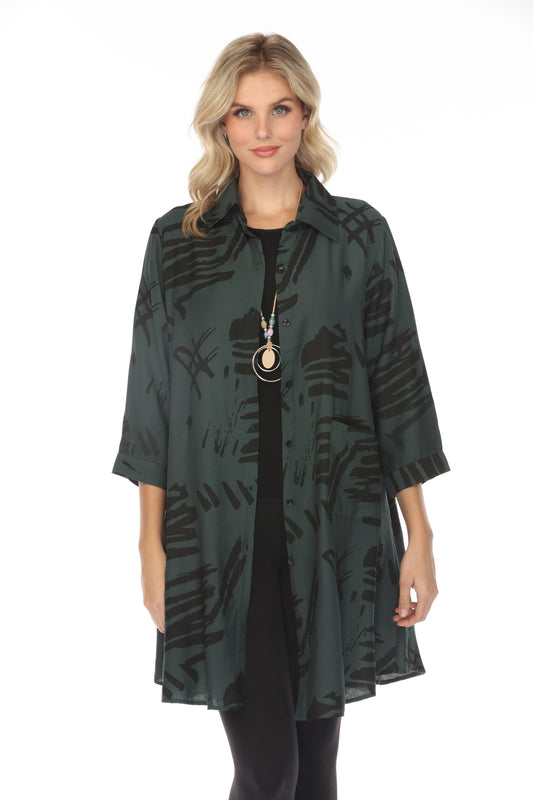 Dark Green Abstract Light Jacket