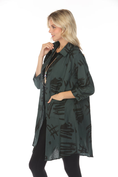 Dark Green Abstract Light Jacket
