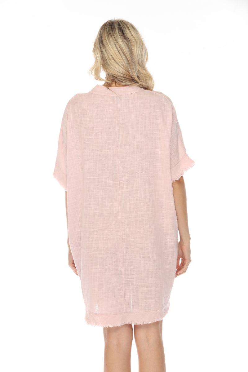 Pink Fringe detailed tunic / dress