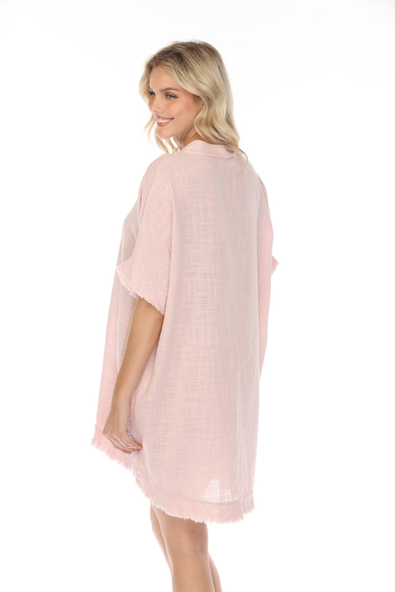 Pink Fringe detailed tunic / dress