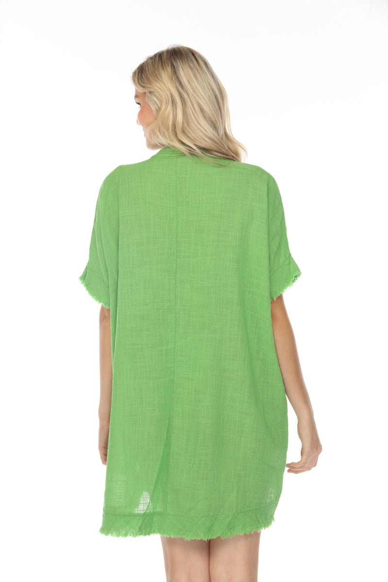 Lime Green Fringe detailed tunic / dress