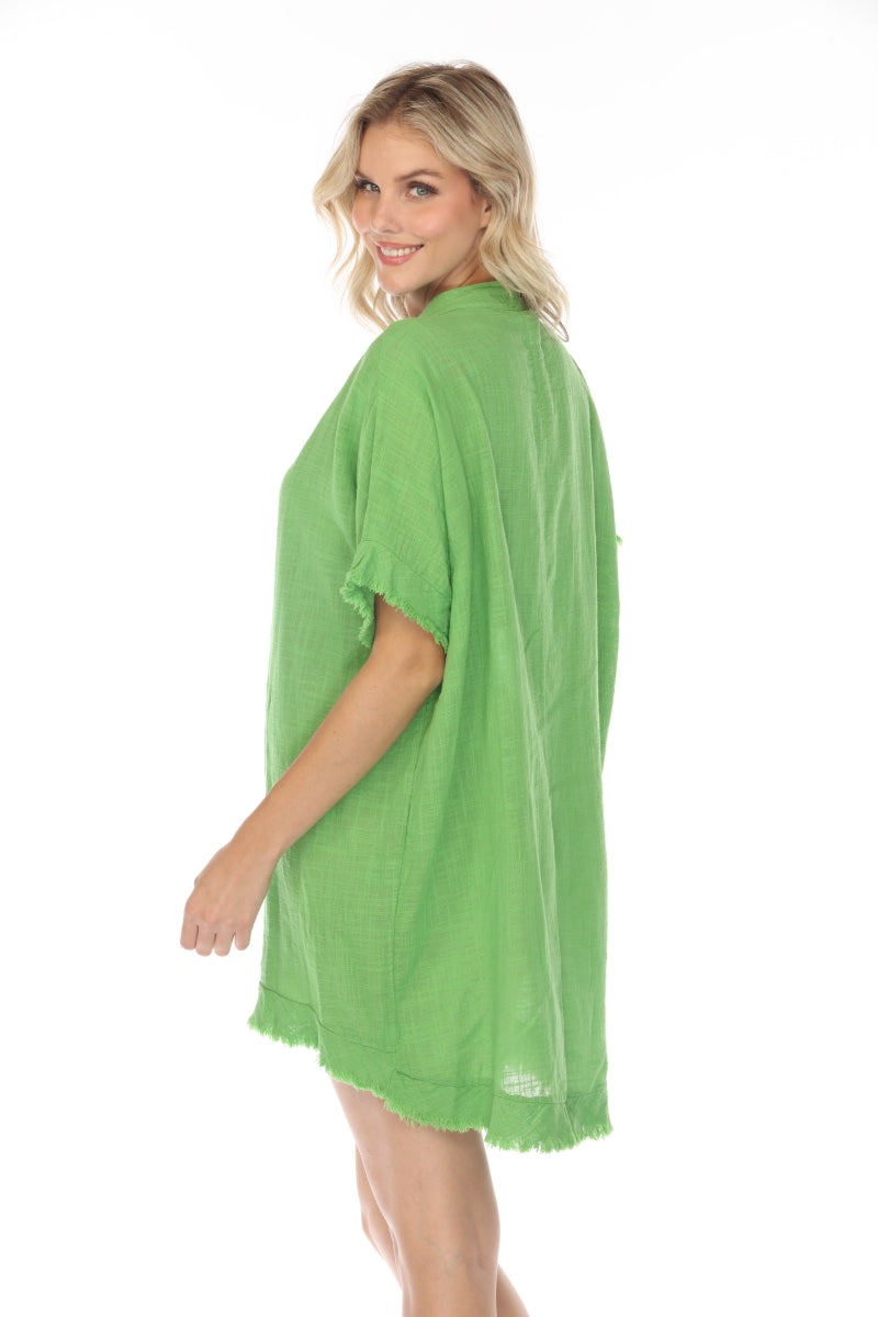 Lime Green Fringe detailed tunic / dress