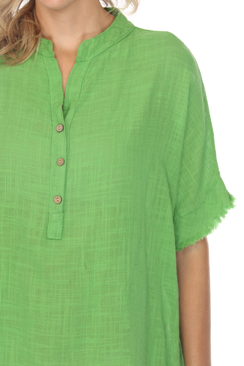 Lime Green Fringe detailed tunic / dress