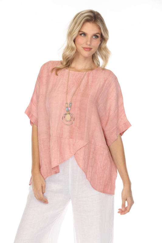 Blush Asymmetrical Half Sleeves Top A-5566